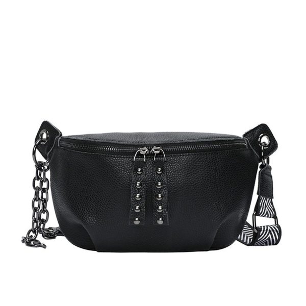 sac banane en cuir véritable