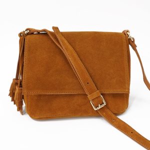 sac à bandoulière en cuir daim