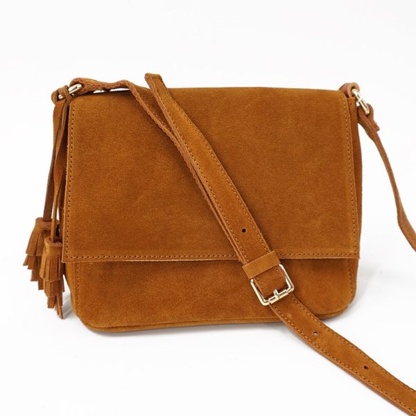 sac à bandoulière en cuir daim