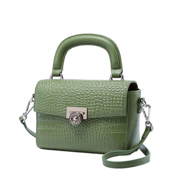 sac à main bandoulière cuir vert femme