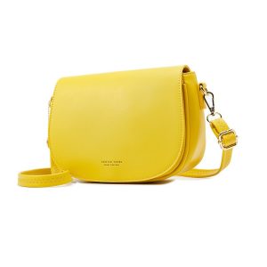sac à bandoulière en simili cuir jaune