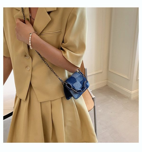 mini sac en jean avec chaînes