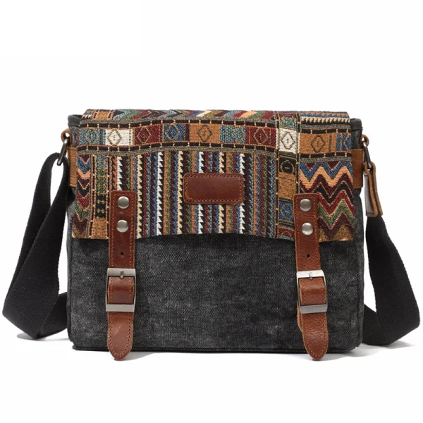 sac bandoulière toile cuir