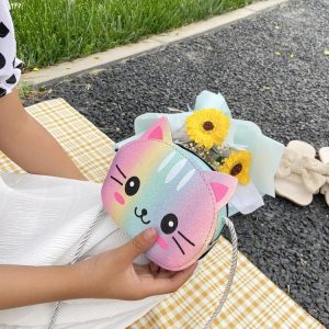 mini sac tête de chat coloré