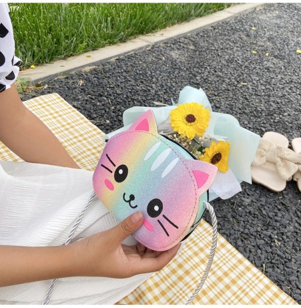 mini sac tête de chat coloré