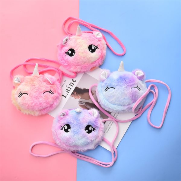sac à bandoulière en peluche licorne