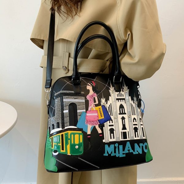 grand sac bandoulière en cuir synthétique