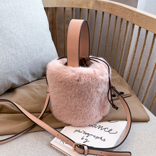 sac bandoulière seau rose