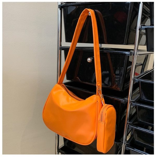 sac à main cuir synthétique orange