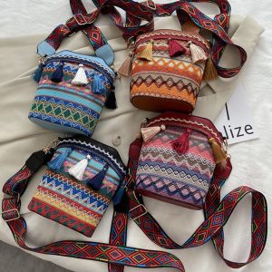sac bandoulière tissu ethnique
