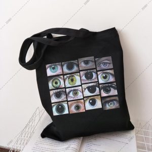 sac en toile motifs yeux