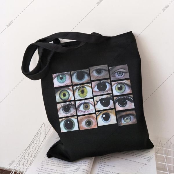 sac en toile motifs yeux