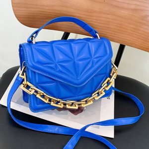 sac à main bleu chaine dorée