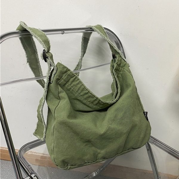 sac à bandoulière en coton kaki