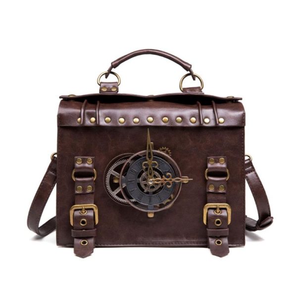 sac à bandoulière vintage horlogerie en cuir