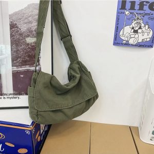sac à bandoulière en toile kaki