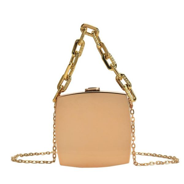 mini sac en similicuir doré