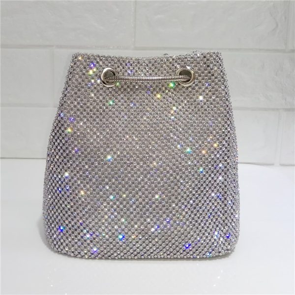 sac seau bandoulière argent