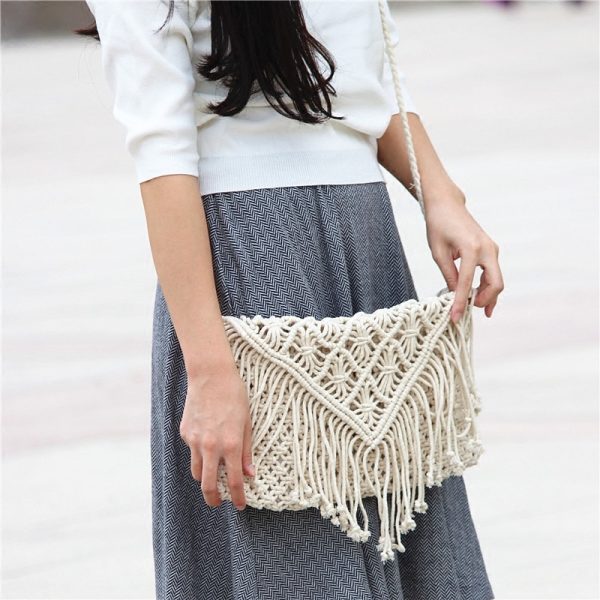 Petit sac rectangulaire macramé