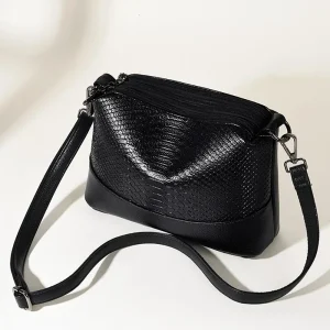 sac à main crocodile noir à bandoulière