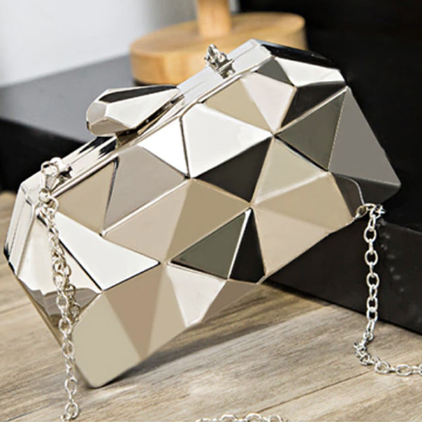 sac pochette argentée