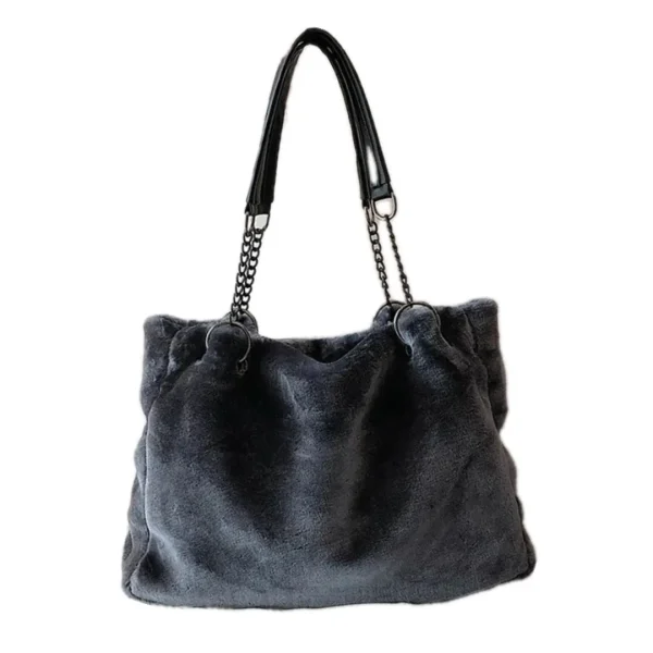 grand sac à main bandoulière en peluche