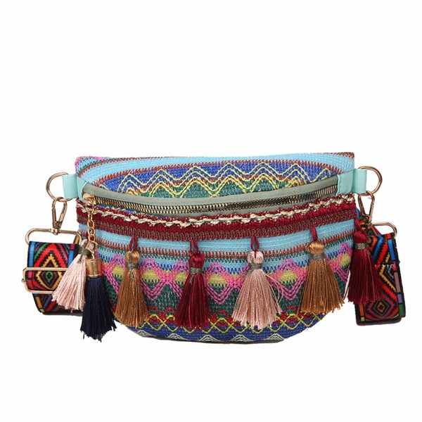 sac banane bandoulière tissu ethnique