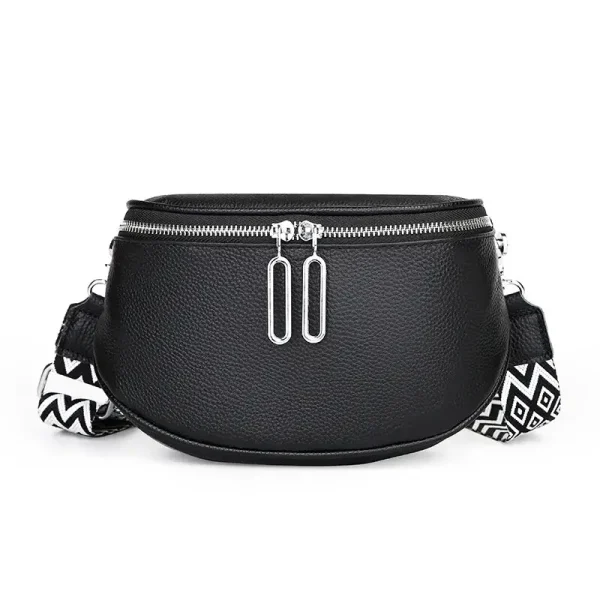 sac banane en cuir noir