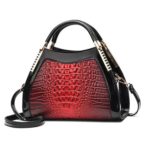 sac bandoulière effet crocodile