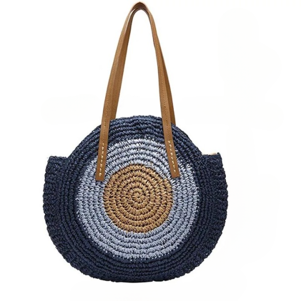 sac bandoulière rond naturel