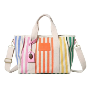 sac bandoulière en toile bayadère
